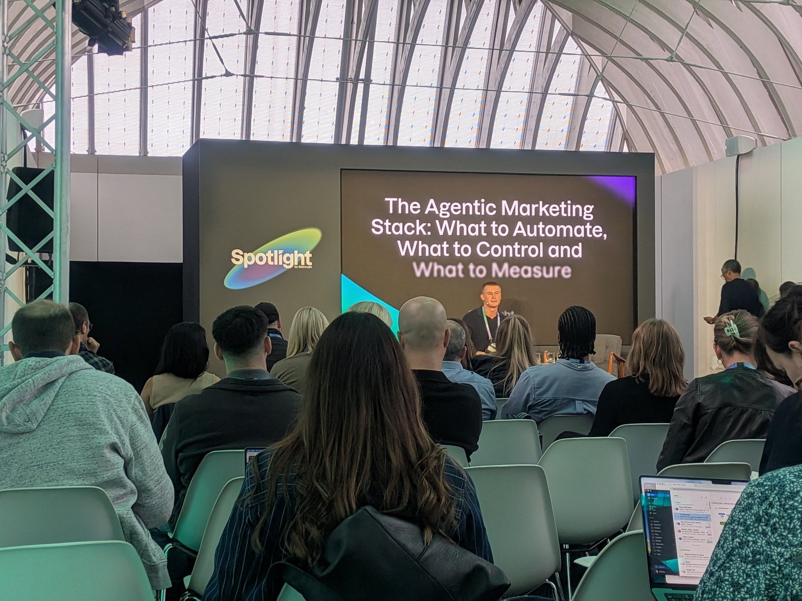 The Agentic Marketing Stack session on the Signals Stage at Spotlight 2026, Old Billingsgate, London