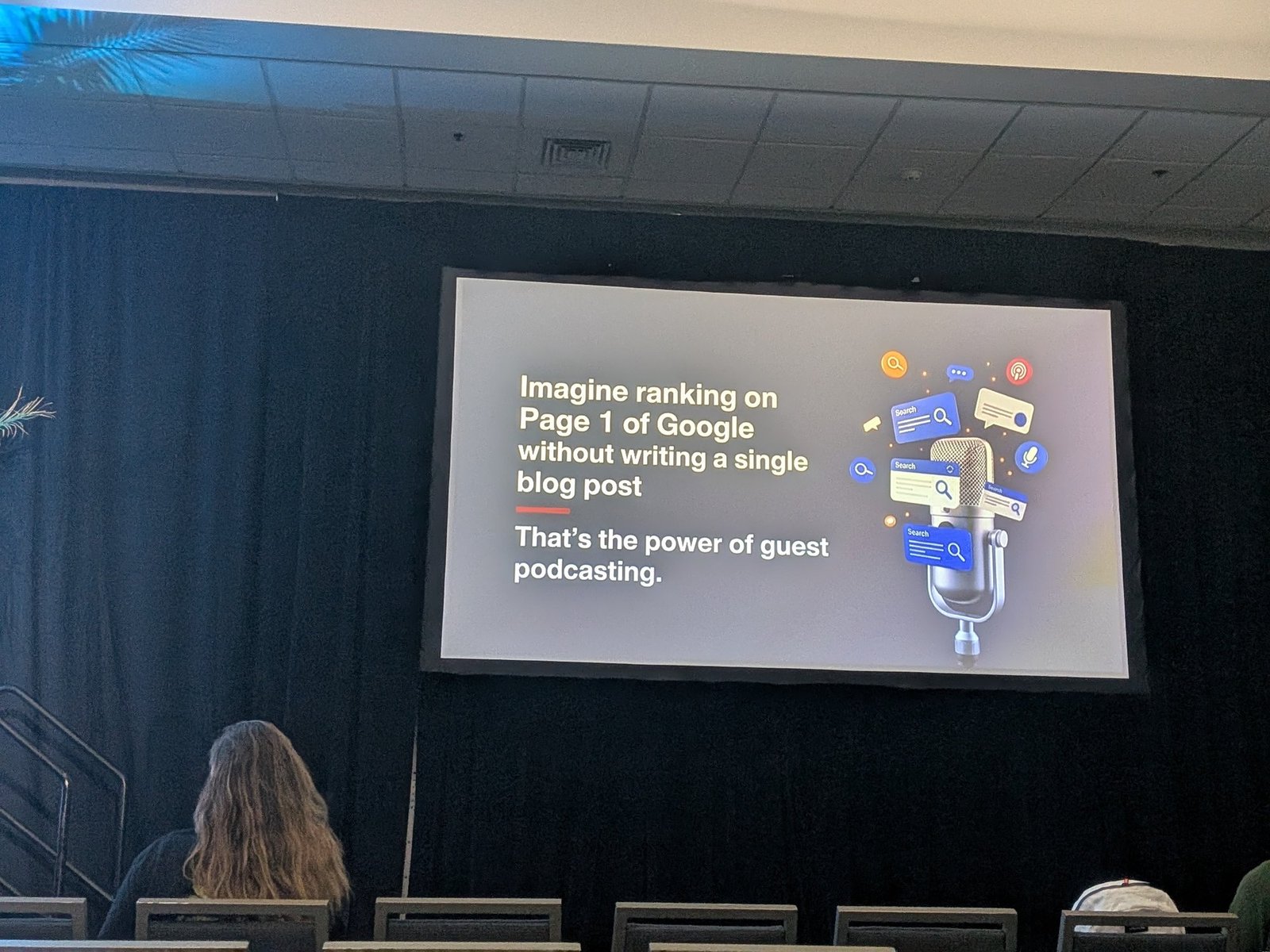 "Imagine ranking on Page 1 of Google without writing a single blog post. That's the power of guest podcasting."