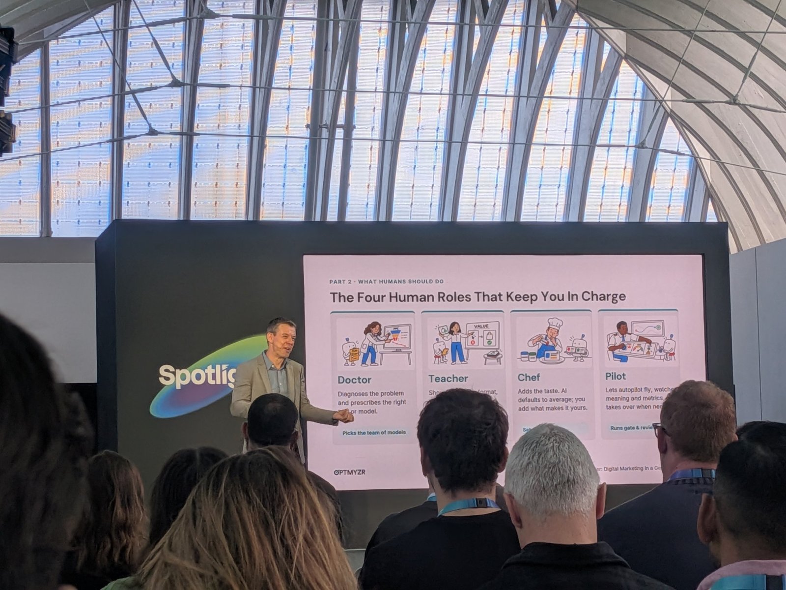 Slide: The four human roles that keep you in charge, doctor, teacher, chef and pilot