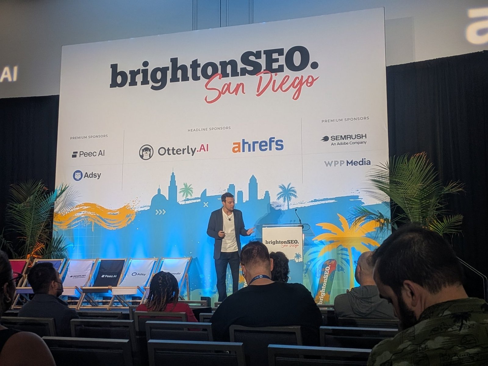 Skyler Rudolfsky presenting at brightonSEO San Diego 2026